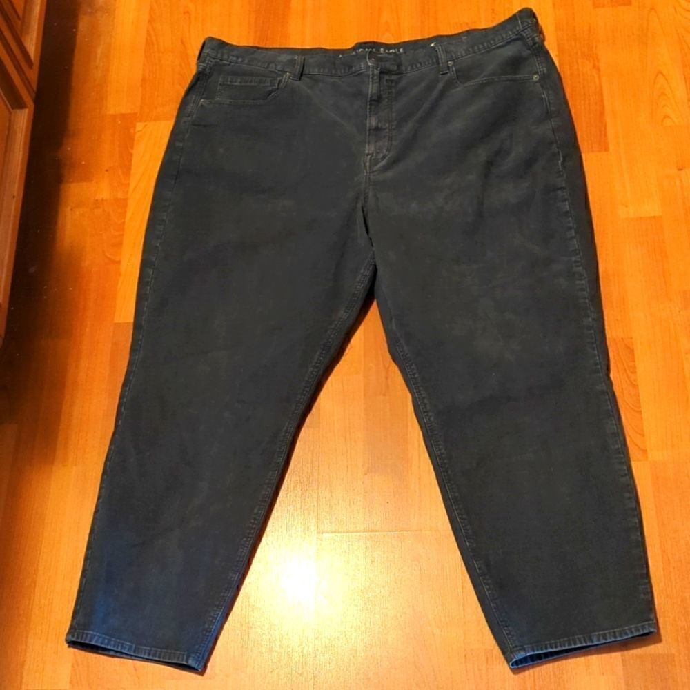 Nwot American Eagle Mom jeans grey cordoroy stretch 24R plus size
